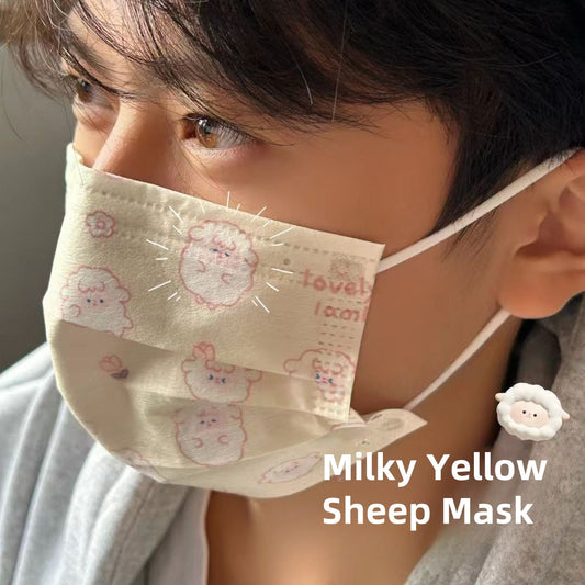 Disposable Individual Packaging Face Mask Yellow Sheep 50pcs/Box