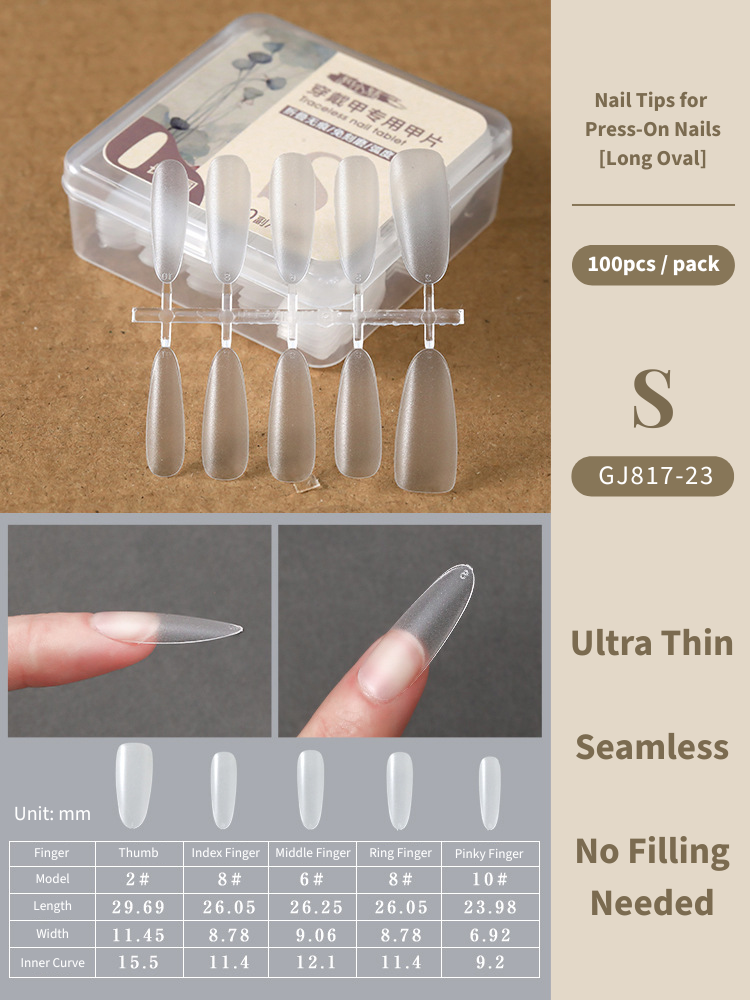 Clear Nail Tips For Press-On Nails [Long Oval]
