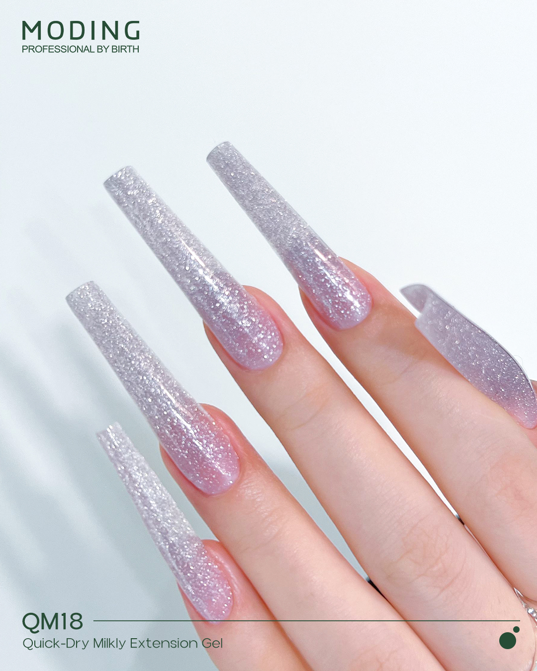 Moding High Hardness Colored Extension Gel - Crystal Sparkle Series (12 Colors)