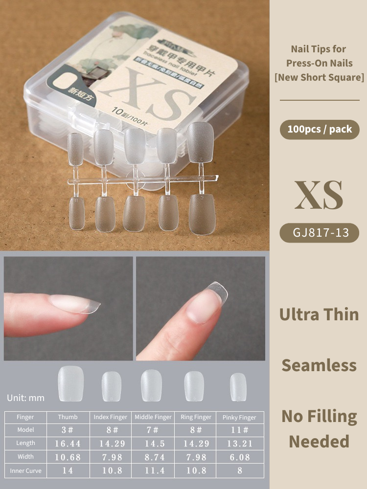 Clear Nail Tips For Press-On Nails [New Short Length Square]