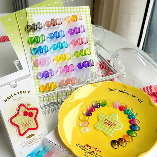 YOLLY Candy Stained Glass Gel Palett - 18 Colors