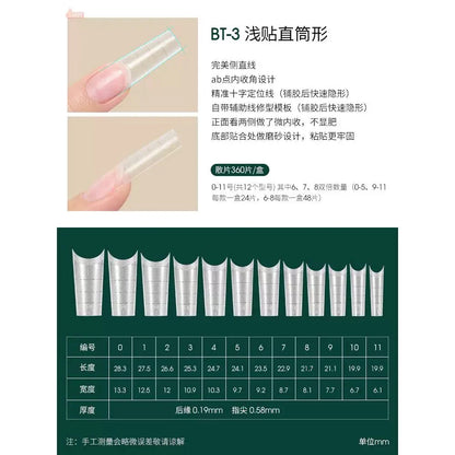 Moding BT-3 Half Cover French Tip-Long Square (360pcs/box)