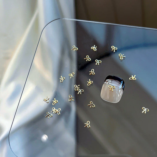 Mini Gold Bow Tie Nail Charms 4*4mm (10pcs)