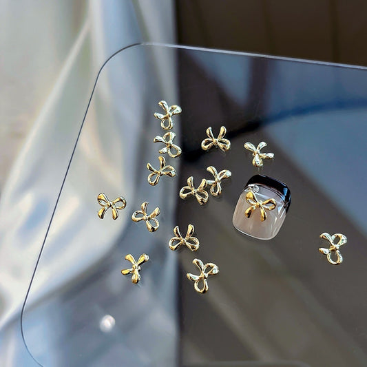 Large Gold Bow Nail Charms 8*7mm (5pcs)