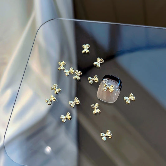 Medium Gold Butterfly Bow Nail Charm 6*5mm (5pcs)