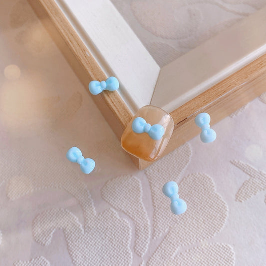 3D Cute Blue Resin Bow Tie Nail Charms 4*9mm (5pcs)