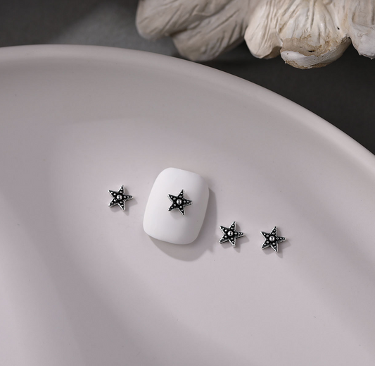 Punk Metal Star Nail Charms 5.5*5.5mm (10pcs)