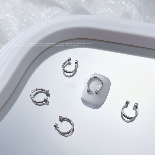 Minimalist Silver Horseshoe Nail Charm 9*10mm (5pcs)