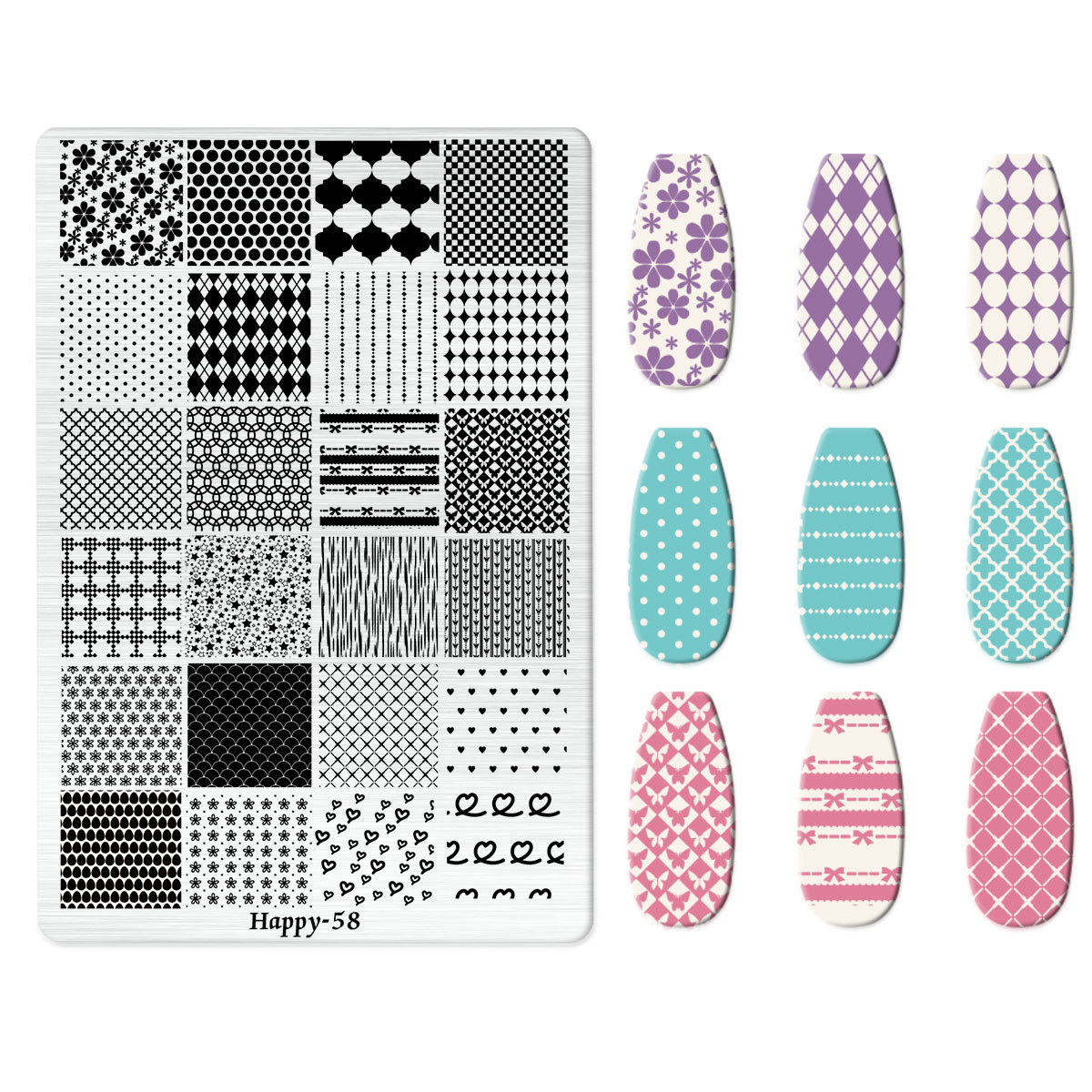 Nail Stamping Plate (Happy-58)