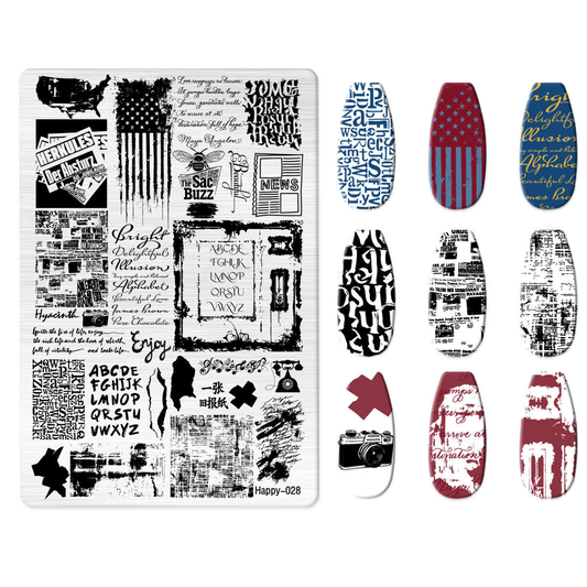 Nail Stamping Plate (Happy-028)
