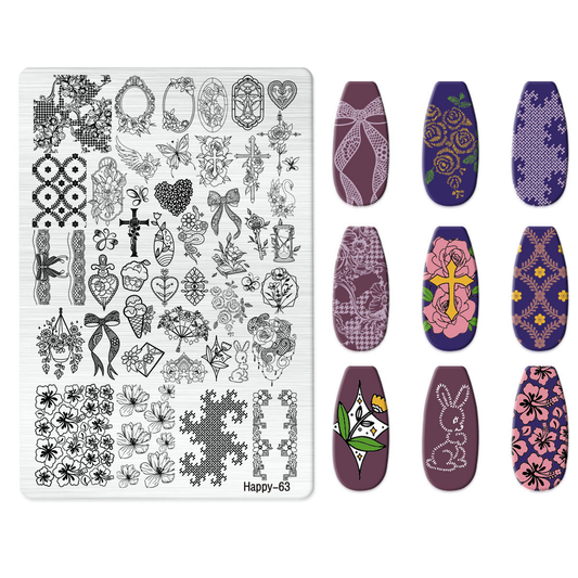 Nail Stamping Plate (Happy-63)