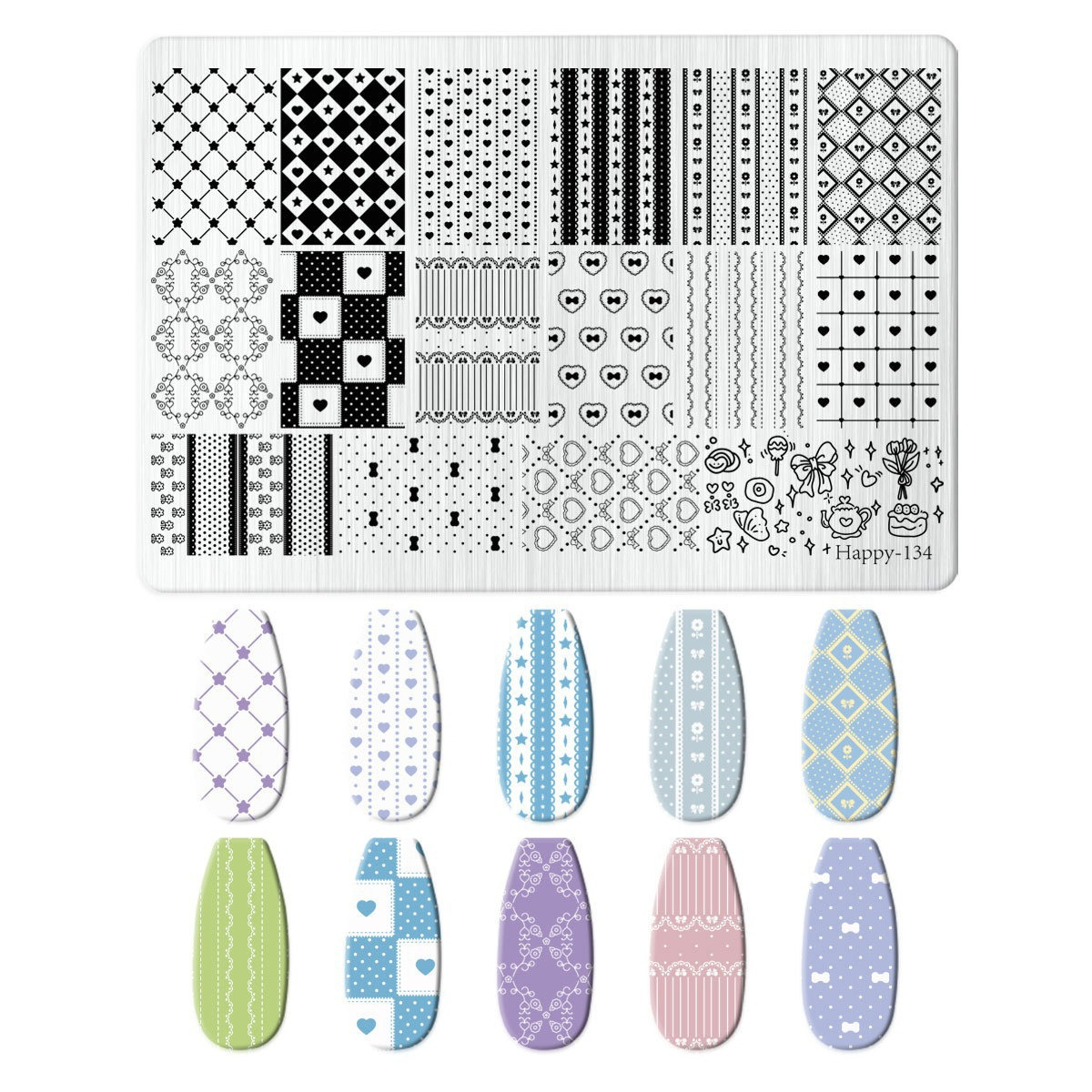 Nail Stamping Plate (Happy-134)