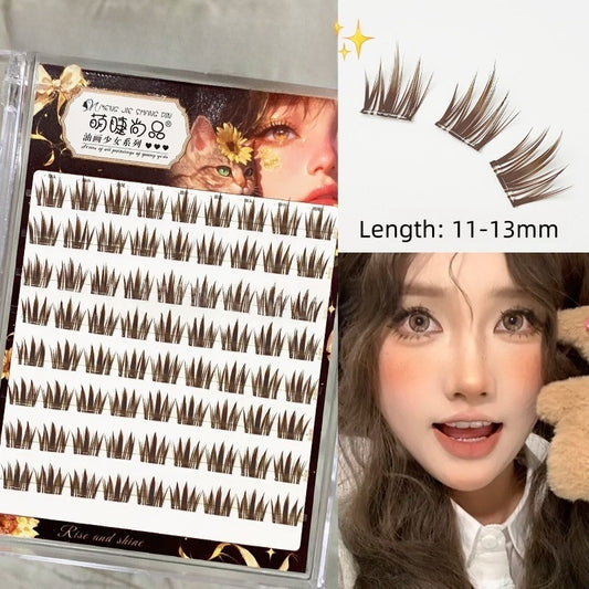 Glue Free DIY False Cluster Lashes - Dark Brown Manga Style