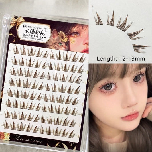 Glue Free DIY False Cluster Lashes - Dark Brown Butterfly-Inspired