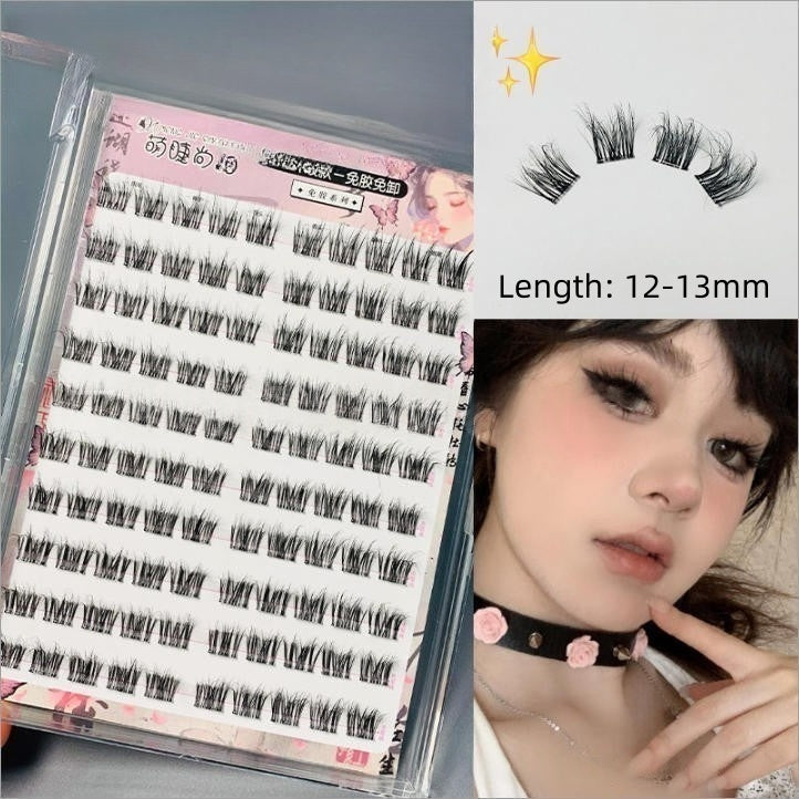 Glue Free DIY False Cluster Lashes - 5D Fluffy Cat Ear Style