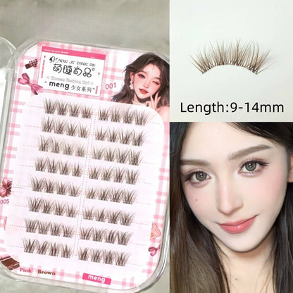 Glue Free DIY False Cluster Lashes - Fluffy Brown Lashes