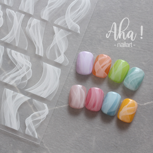 Aha Nail Sticker 039-01 White
