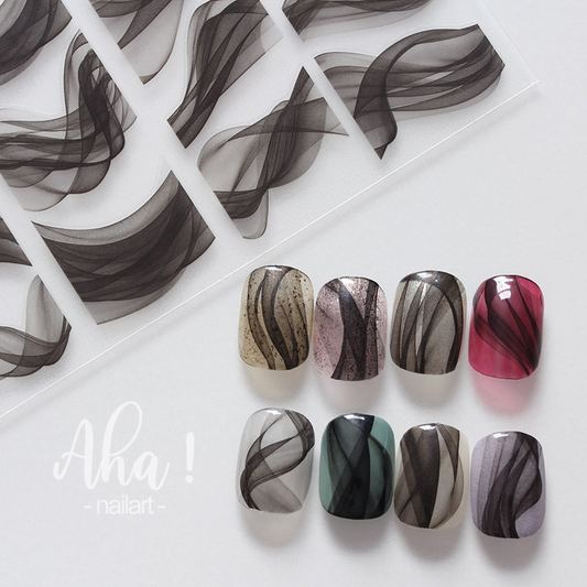 Aha Nail Sticker 039-02 Black