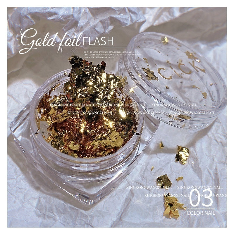 Ultra Thin Shiny Nail Flakes Foil - #03 A Gold