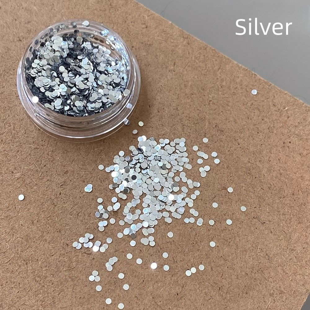 Mini Sparkle Round Nail Sequins - Silver