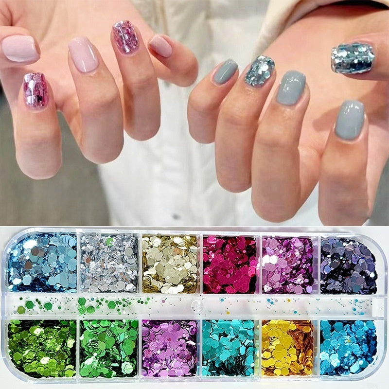 12 Grids Mix Sized Large Sequins - Mix Color