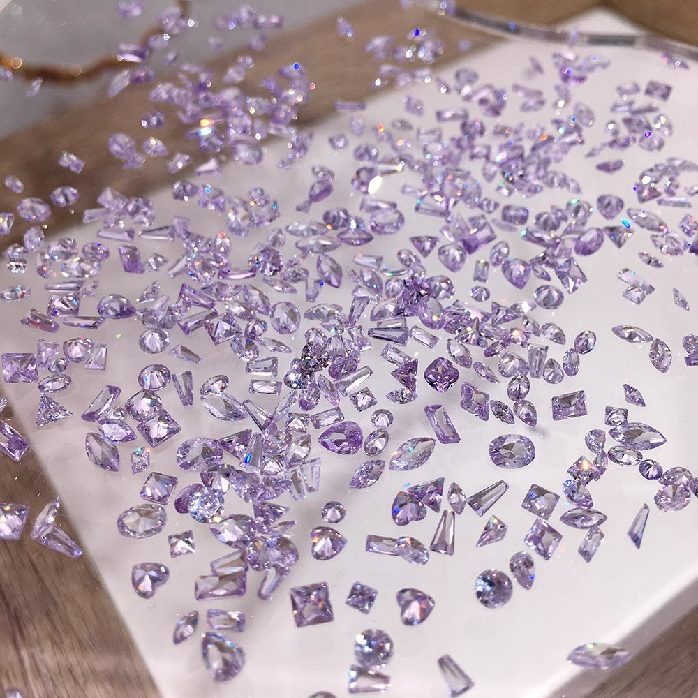 Mix Shaped Transparent Crystal - Ice Purple 50pcs