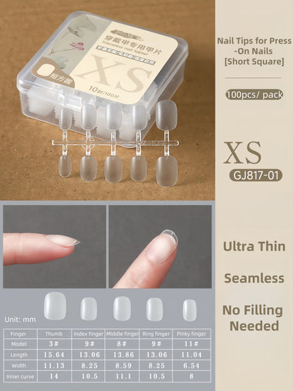 Clear Nail Tips For Press-On Nails [Short Square]