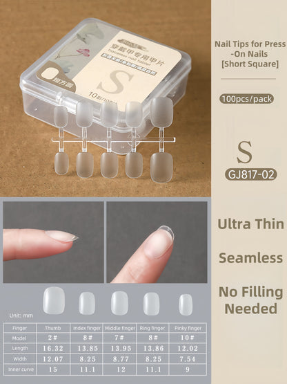 Clear Nail Tips For Press-On Nails [Short Square]