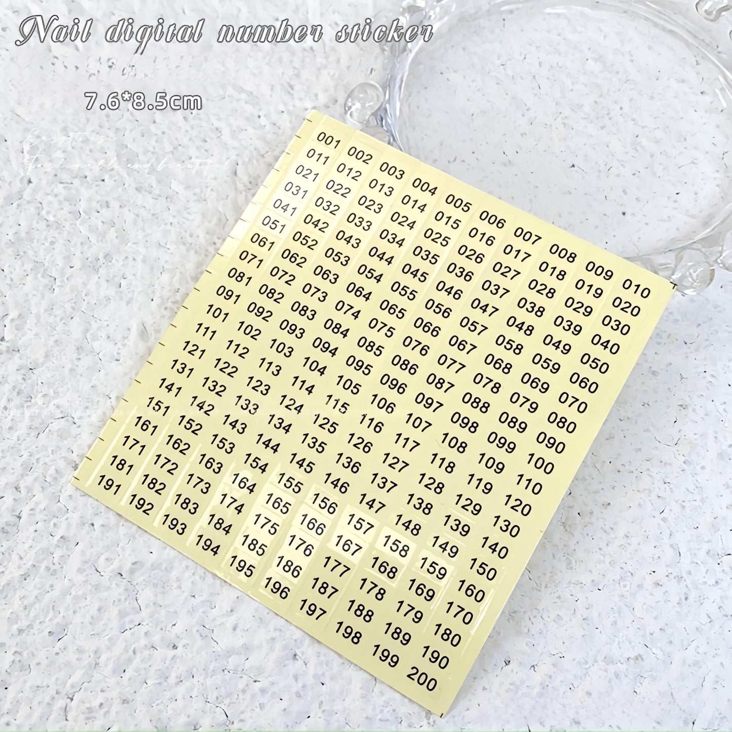 Mini Number Digital Display Sticker (1-200) 2pcs