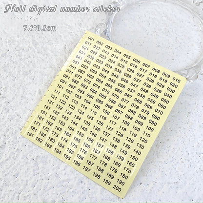 Mini Number Digital Display Sticker (1-200) 2pcs