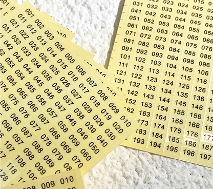Mini Number Digital Display Sticker (1-200) 2pcs