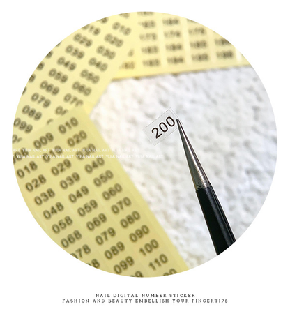 Mini Number Digital Display Sticker (1-200) 2pcs