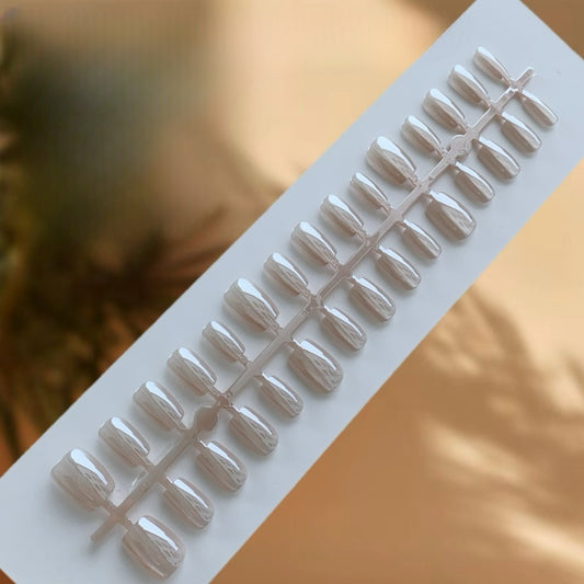 Press On Nail Tips - 256 (Short Coffin Glazed Donut Cold Tea)