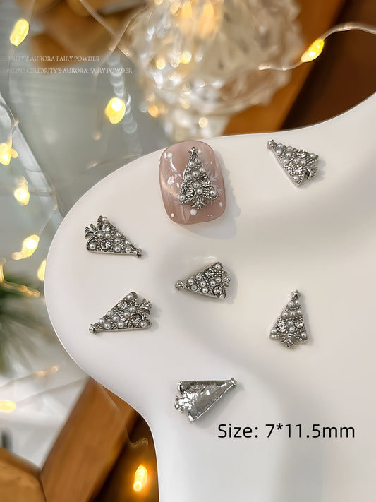 Christmas Tree Nail Charm – #03 Silver (2PCS)