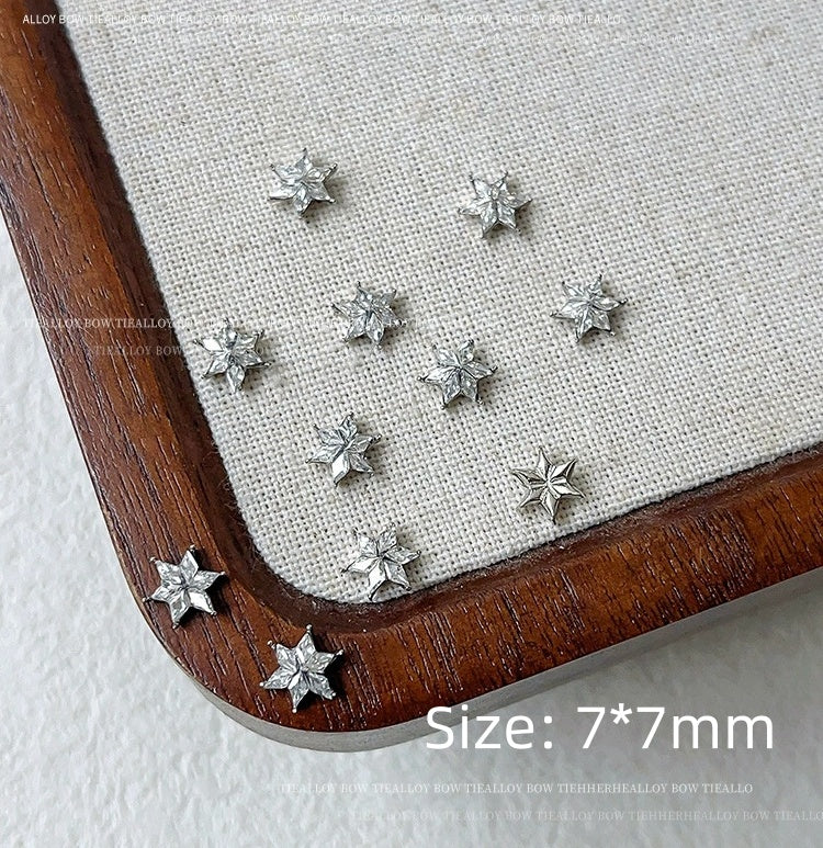 Snowflake Zircon Nail Charm – #01 Silver 7*7mm (2PCS)