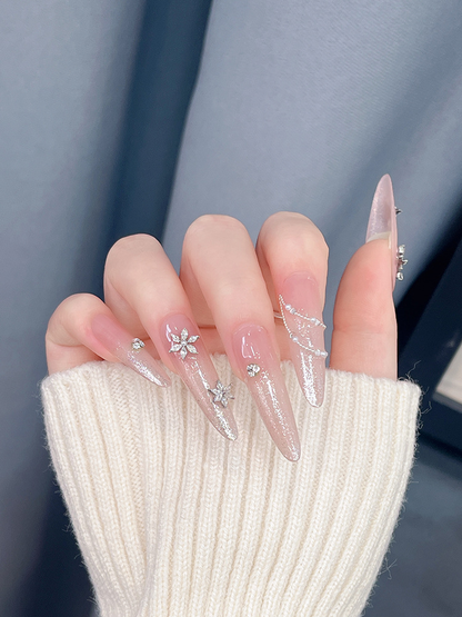 Snowflake Zircon Nail Charm – #01 Silver 7*7mm (2PCS)