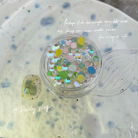 Candy Color Flat Bottom Bubble Bead Nail Charm