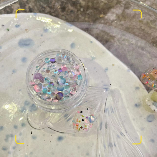 Mermaid Color Flat Bottom Bubble Bead Nail Charm