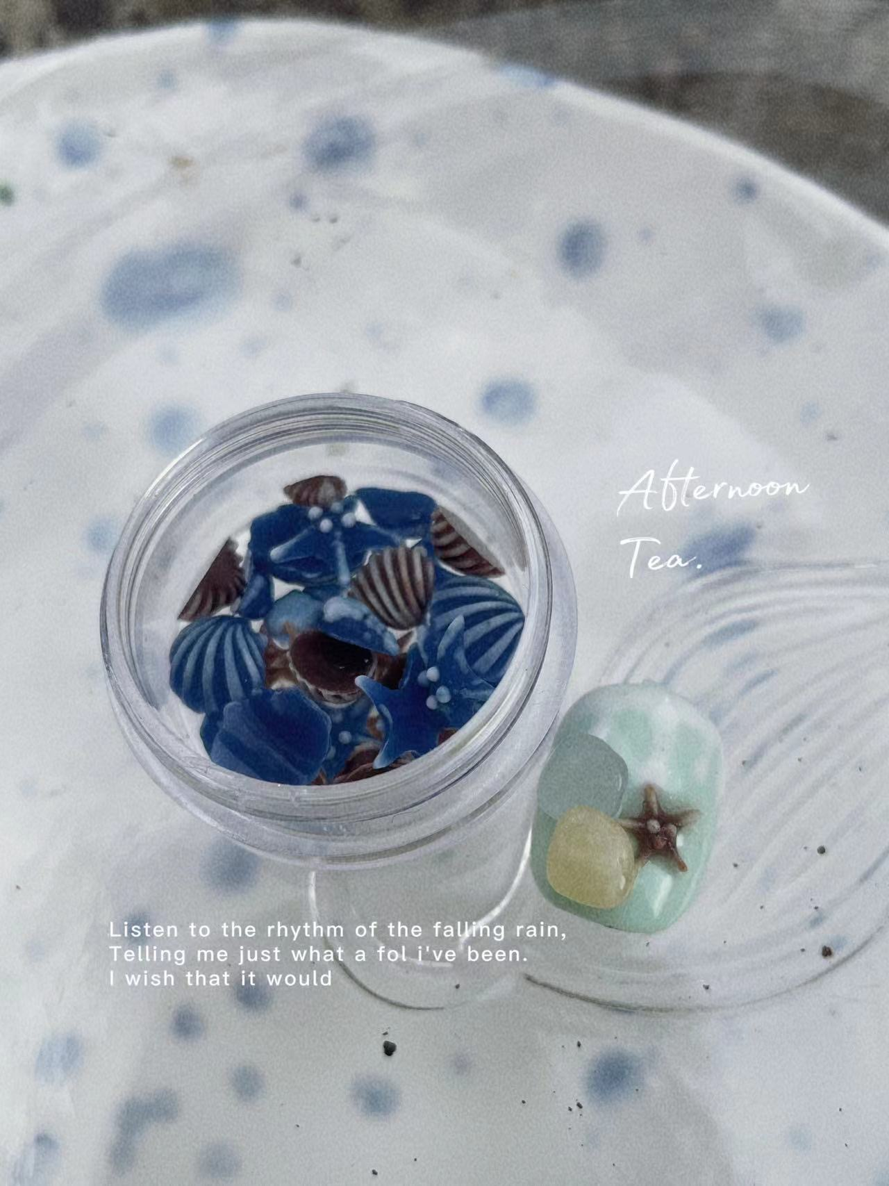 3D Flat Bottom Seashell Nail Charm
