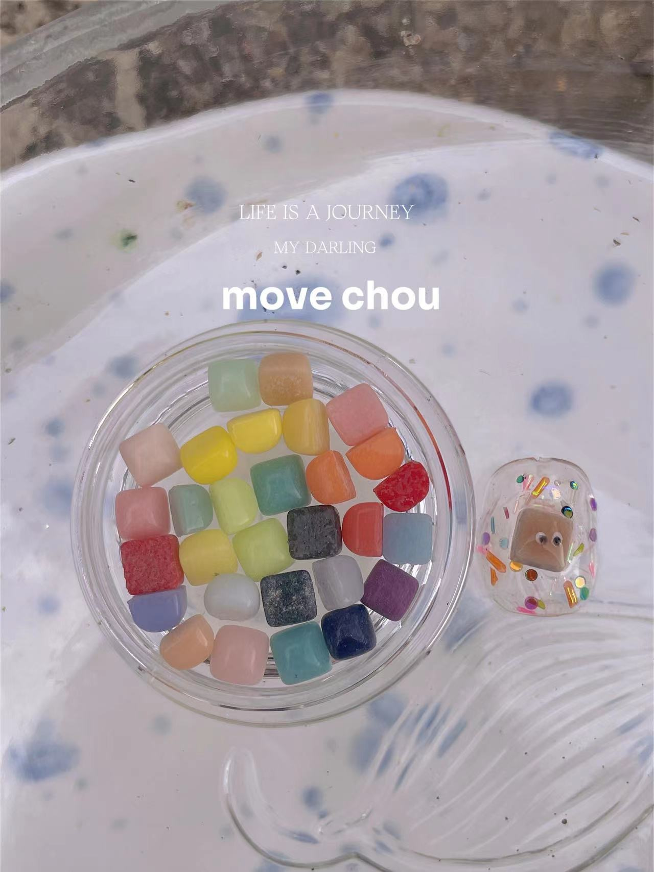 Candy Color Cubes Nail Charm