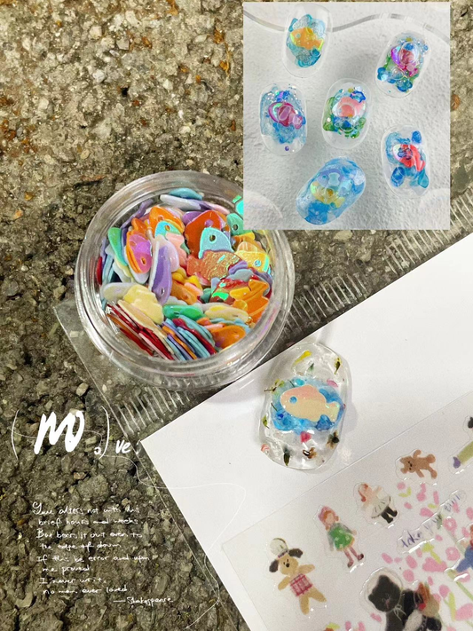 Holographic Cute Fish Nail Charms