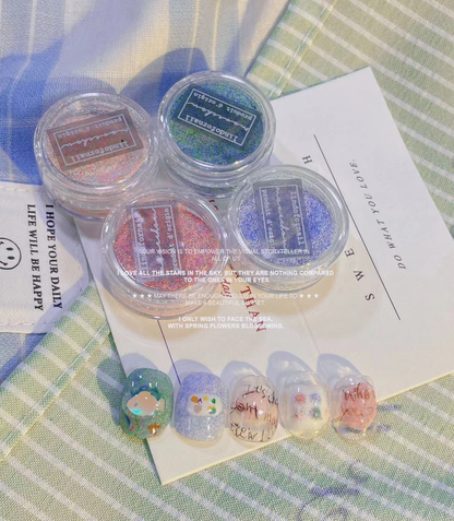 Sugar Effect Nail Powder 4 Color Set