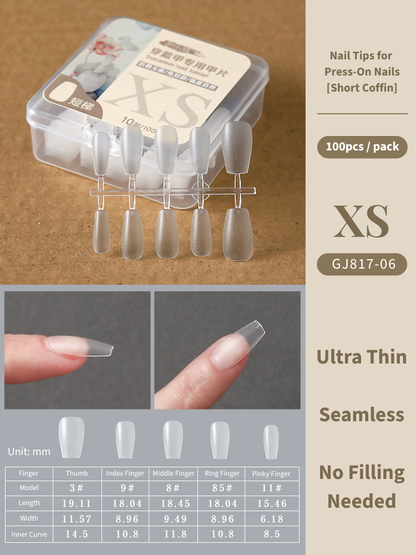 Clear Nail Tips For Press-On Nails [Short Coffin]