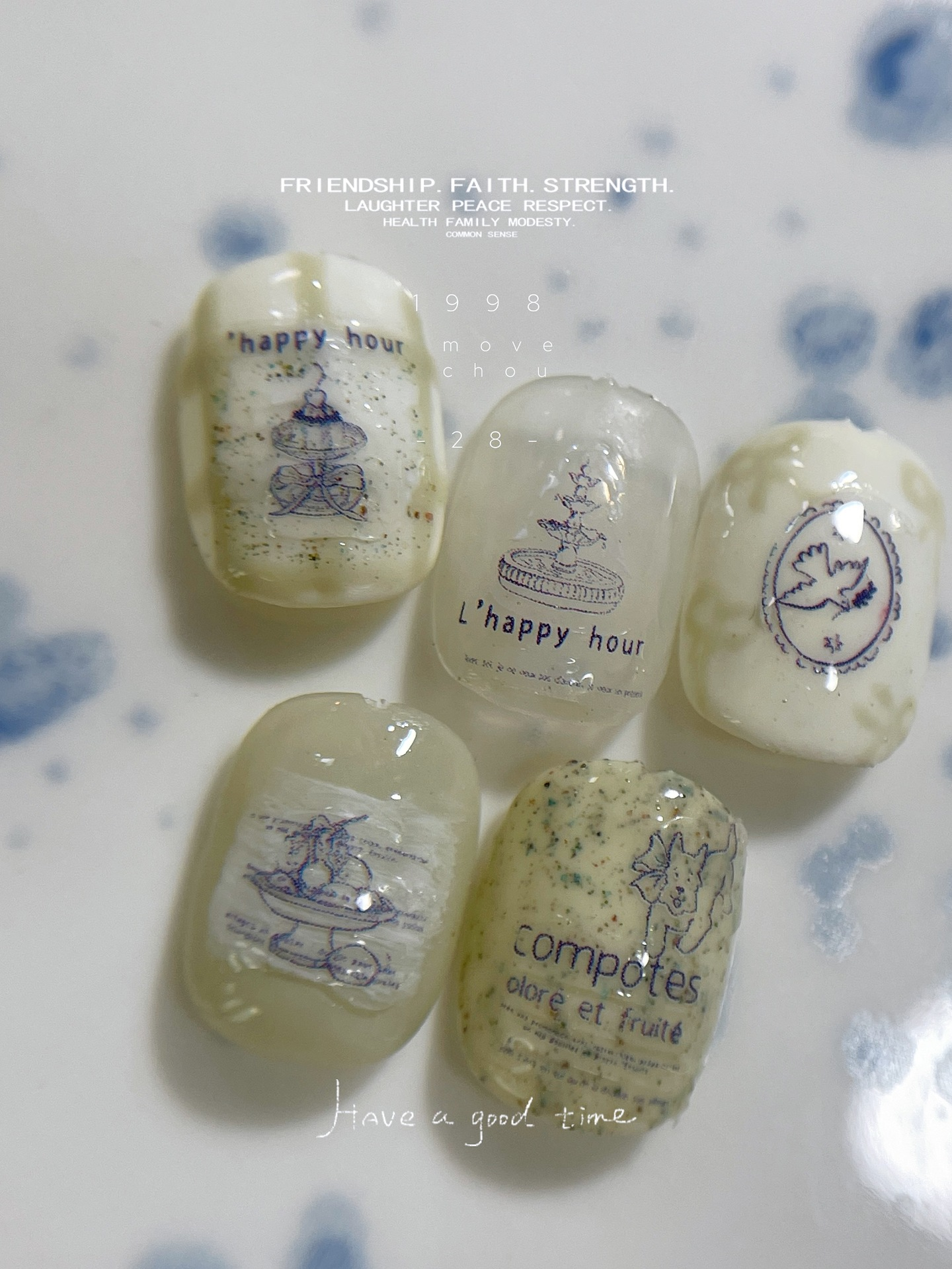 South French Style Line Art Nail Sticker