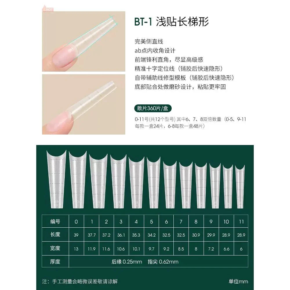 Moding BT-1 Half Cover French Tip-Long Coffin (360pcs/box)