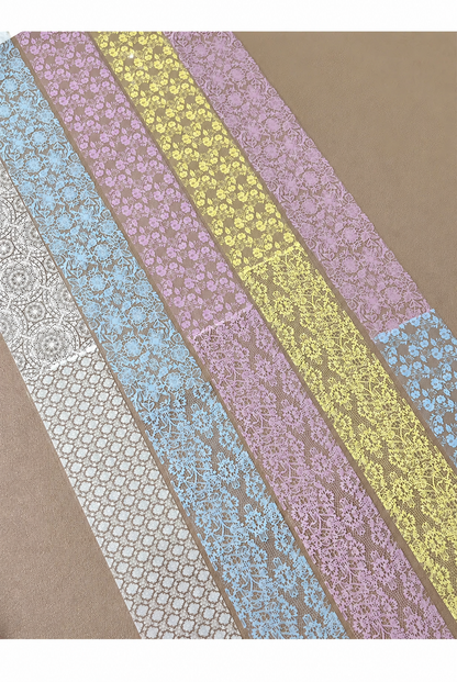 Macaron Lace Nail Art Transfer Foil – French Floral & Mesh Patterns