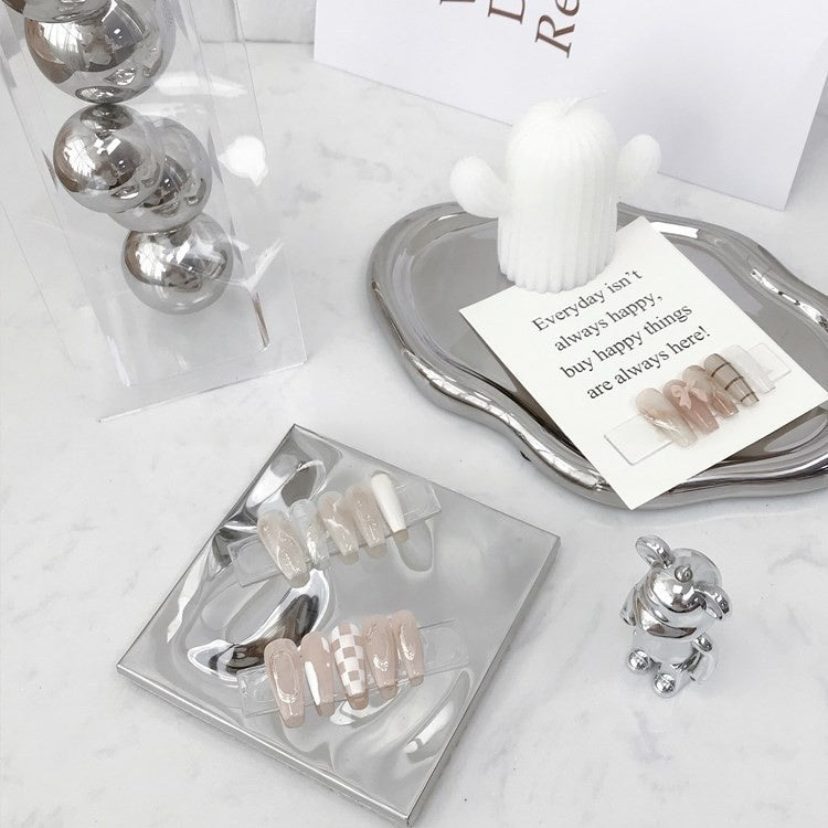 Minimalist Ripple Square Nail Art Display Tray