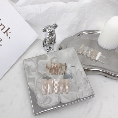 Minimalist Ripple Square Nail Art Display Tray