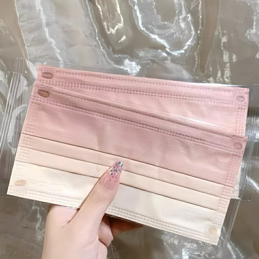 Disposable Individual Packaging Face Mask Pink Gradient 50pcs