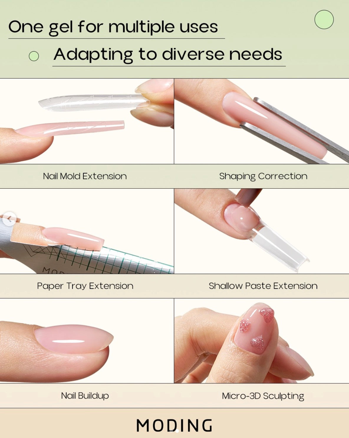 Moding Mousse High Hardness Colored Extension Gel Set - Clean Nude Series (12 Colors)